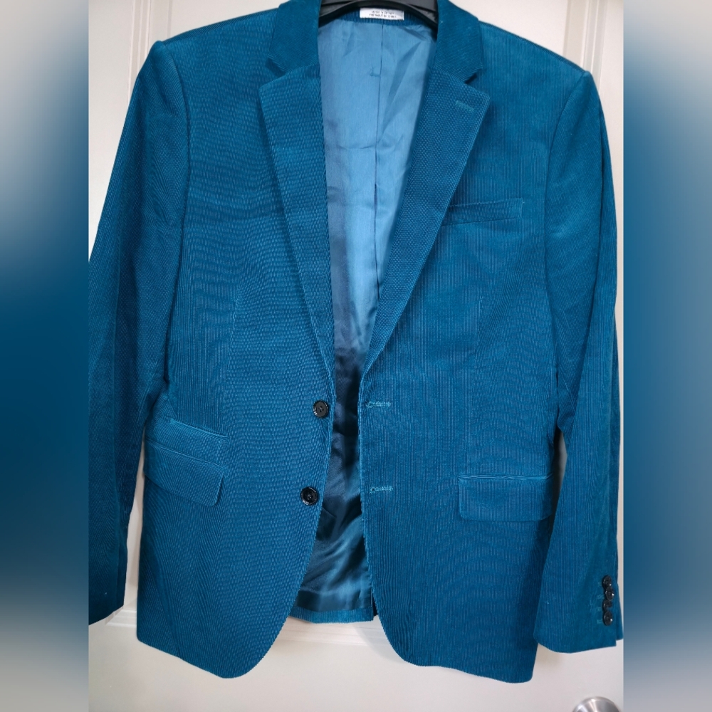 Express Photogrspher Fitted Men's Teal Blazer